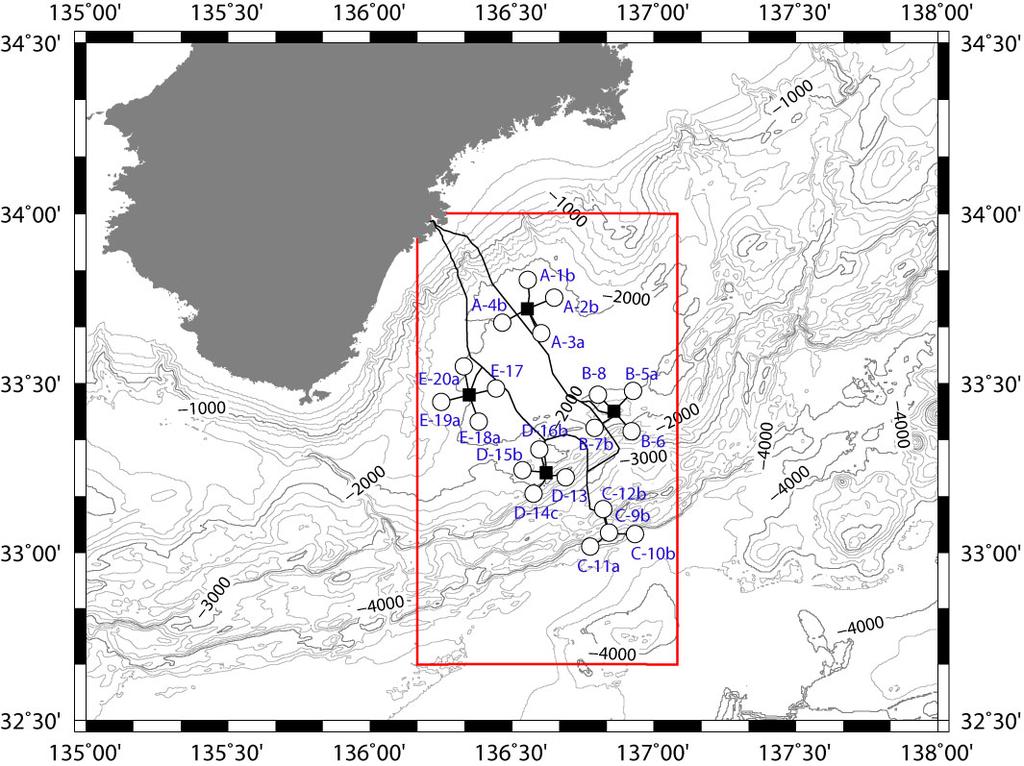 Figure 1 Map showing the deep-sea network observatory to be deployed off