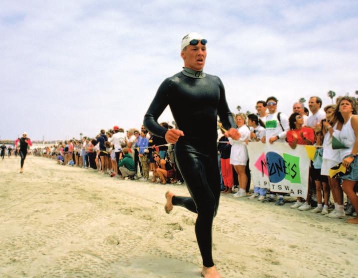 Lance runs in a triathlon at age 17. One day, Lance heard about a race called a triathlon.