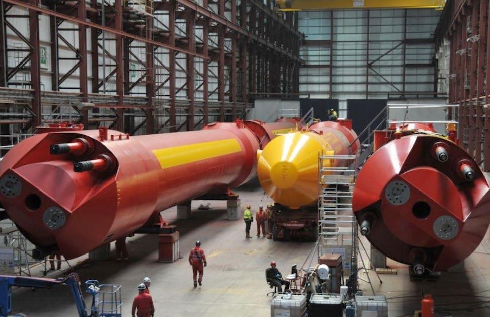 PELAMIS ATTENUATORS Pelamis is an attenuator type of wave energy converter. The P2 Pelamis device featured four cylindrical sections (120 m in length and 3.