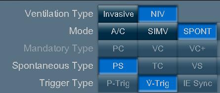 interface Works with various modes/breath types Leak Sync software enabled