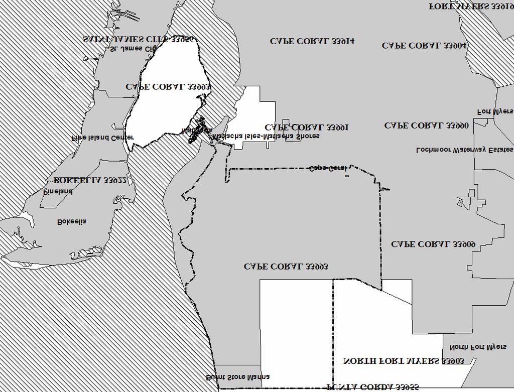 2.25 Matlacha (33993) Figure D.34. Matlacha, Florida Zip code and Census Designated Place Boundaries. (U.S. Census Bureau, 2002) Matlacha sits between Cape Coral and Bokeelia in Charlotte County.