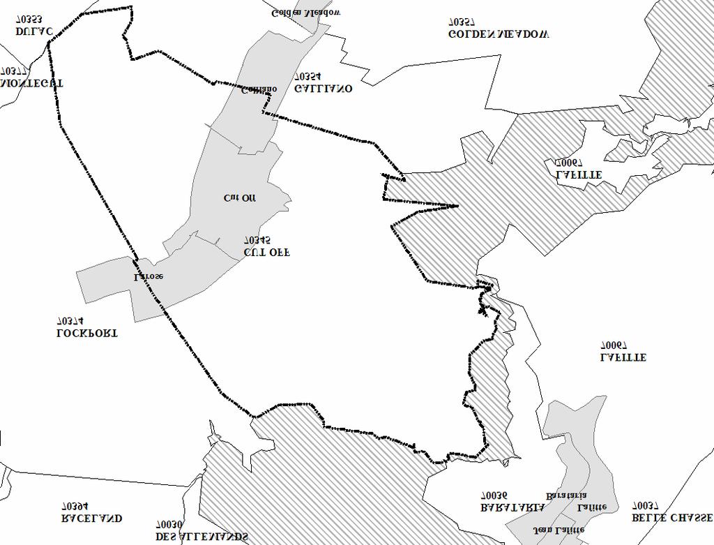 3.5 Cutoff, Louisiana (70345) Figure D.41. Cutoff, Louisiana Zip code and Census Designated Place Boundaries. (U.S.
