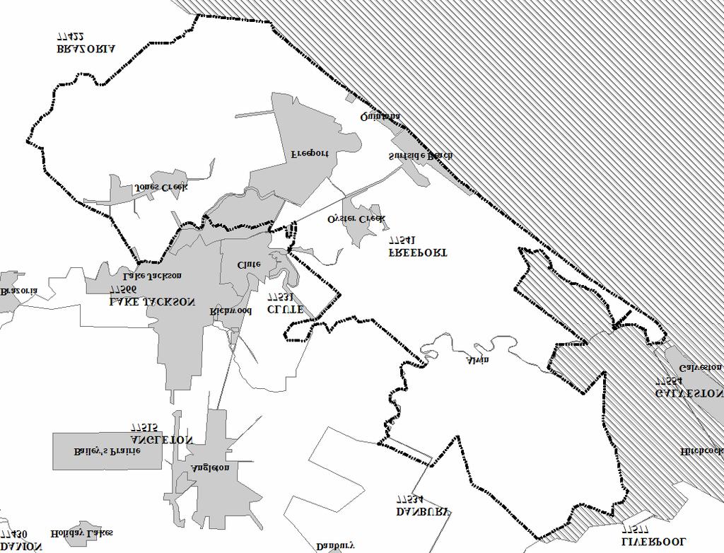 5.3 Freeport, Texas (77541) Figure D.55. Freeport, Texas Zipcode and Census Designated Place Boundaries. (U.S.