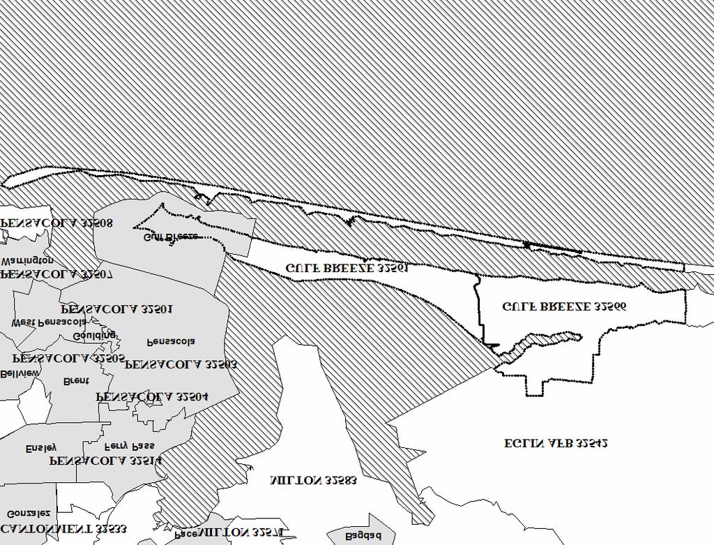 2.2 Gulf Breeze, Florida (32561, 32566) Figure D.13. Gulf Breeze, Florida Zip code and Census Designated Place Boundaries. (U.S.