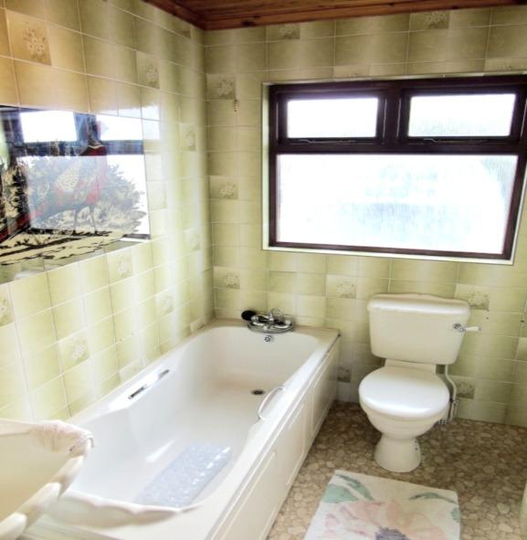 Bathroom: comprising; panel bath, pedestal wash hand basin, low flush WC, fully