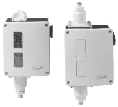 Data sheet Pressure controls, differential pressure controls type RT Introduction Features An RT pressure control contains a pressure operated single-pole changeover contact, the position of which