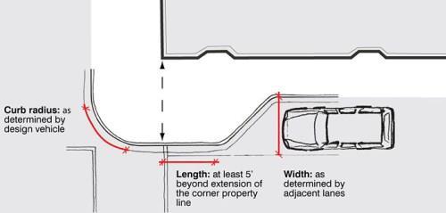d. Curb Extensions Construction of corner curb extensions, as shown in Figure 3, can effectively narrow overall roadway widths at their approaches to intersections thereby shortening the distance for