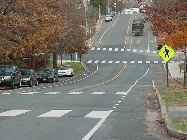 ROADWAY MARKINGS Description: Roadway markings are a relatively inexpensive method to promote traffic safety and traffic calming.