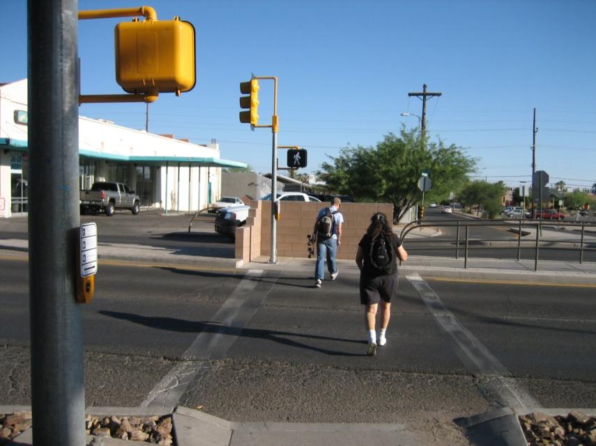feet from side streets or driveways that are controlled by STOP signs or YIELD signs.