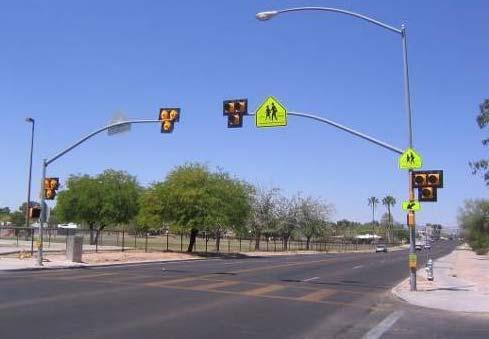 High-Cost Electronic Enhancements Pedestrian Hybrid Beacons (HAWK) HAWK = High-Intensity Activated CrossWalK o Approximately 50 in Tucson;