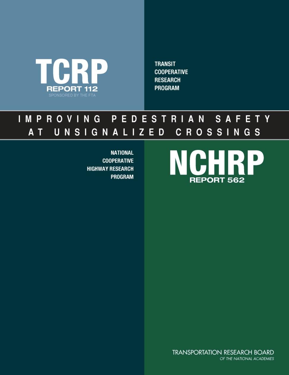 Selecting Treatments - NCHRP 562 NCHRP 562: Improving Pedestrian Safety at Unsignalized Crossings o Field study of motorist yielding for multiple crossing treatments o