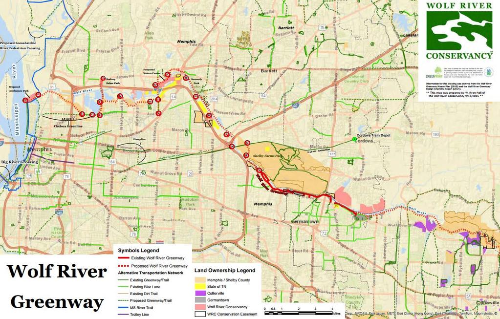 Regional Collaboration Wolf River Greenway Greenway 36 miles from Memphis to