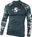 RASH GUARDS A garment with a rating of UPF 50 blocks 98% of UV radiation.