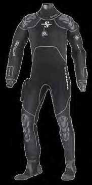 EXODRY 4.0 SCUBAPRO 2018 The Exodry offers a unique approach to drysuit design by fusing 4mm high-density neoprene with latex wrist and neck seals.