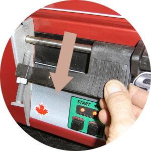 machine and press the dressing button to shut down the grinding wheel motor.