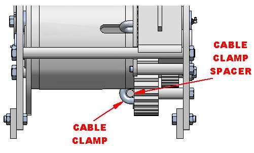 Insert the new wire rope from the front of the winch into the cable clamp until 3 to 4 inches of rope extends through the clamp.