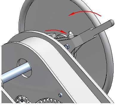 3. When the handwheel can no longer be turned, additional tension can be added to the wire rope by the use of an extension pipe on the ratchet handle. WARNING!