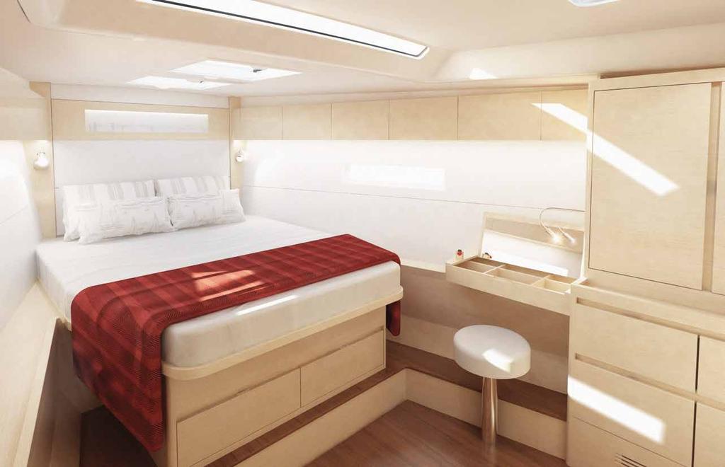 22 X-YACHTS X4 9 OWNER S CABIN 23 Above: Owner s head with optional Tecma electric toilet, Corian counter top with integrated sink and innovative storage.