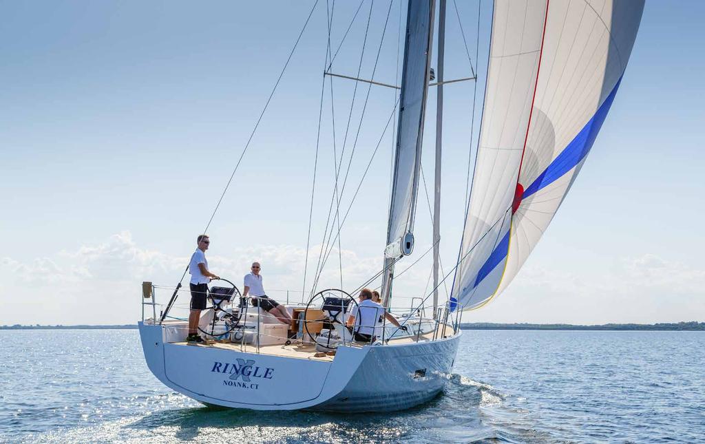 The X49 is a lively yacht - with only little wind, she runs fast with a genoa.