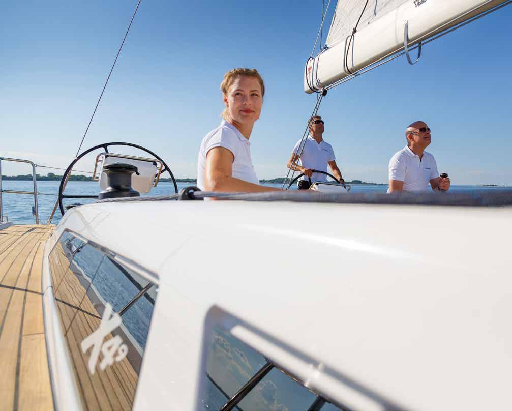 sailing a breeze. Optional genoa tracks mounted on the coachroof keep the side-decks clean and free of ropes whilst aiding upwind sailing performance.