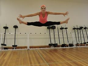 Element Name: Straddle Jump Starting Position: Standing position with feet together.