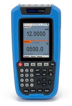 Additel 221A, 222A & 223A Multifunction Documenting Process Calibrators Sourcing, simulating and measuring pressure, temperature and electrical signals Smartphone-like menu and interface make the