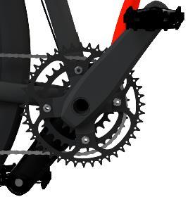 Pedaling in the higher gears requires greater pedaling effort, but takes you a greater distance with each revolution of the pedal cranks. The larger sprockets produce lower gear ratios.