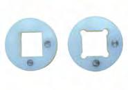 Square Plastic (UHMW) Locking Collar Round Plastic Locking Collar (UHMW) is suitable for 8 teeth sprockets, and larger. The shaft must be dismantled in order to assemble this locking collar.