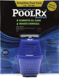 Pool Rx: Pool RX is a mineral system, which contains Silver, Zinc, and Copper.