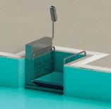 2 m Rechargeable Battery The Glacier Platform lift is designed for use in commercial swimming pools.
