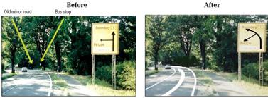 Topic: Signing, marking, lighting (interurban road preliminary design) - Can the signs be clearly