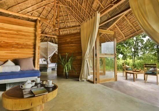 GAL OYA LODGE Gal Oya Lodge specializes in high-end, environmentally responsible tourism. The nine-room wildlife lodge is constructed from natural materials that have all been locally sourced.