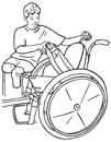 Bending forward Lean forwards in the wheelchair to relieve pressure off the back and buttocks.