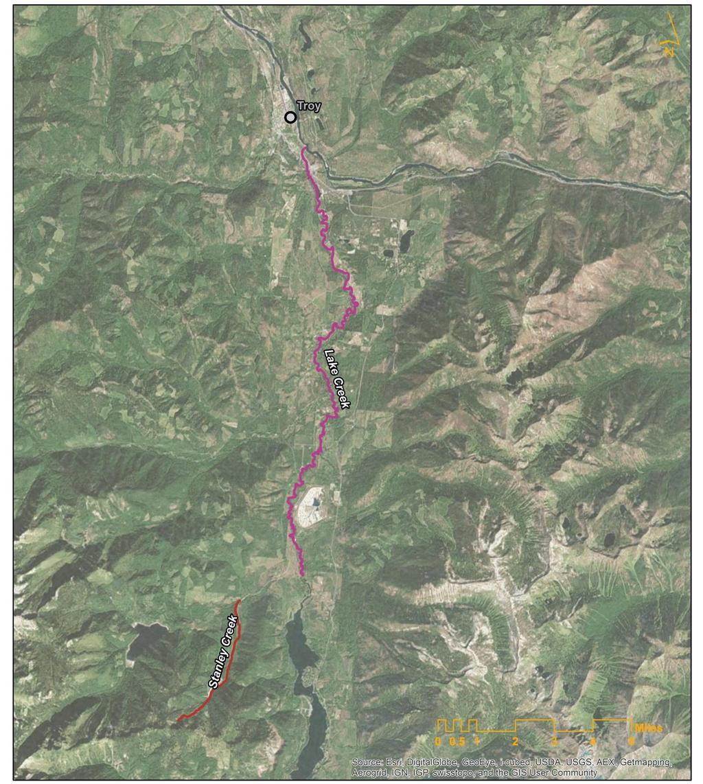 4.3 LOWER KOOTENAI RIVER WATERSHED The Lower Kootenai River Watershed extends from Kootenai Falls downstream to the Montana border and includes the Lake Creek Watershed and the Stanley Creek