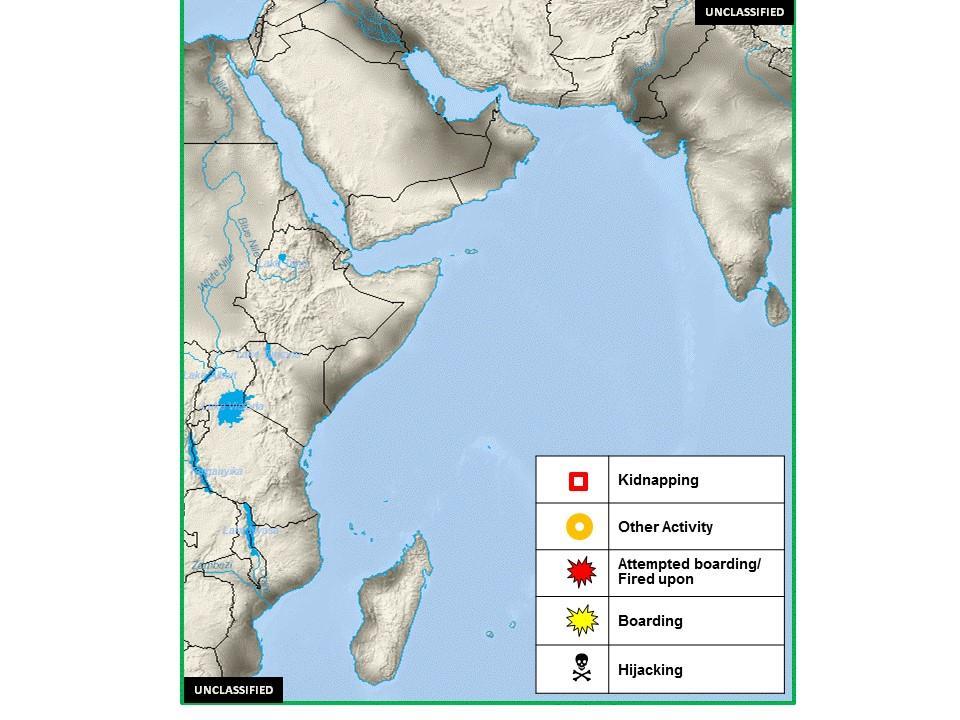 B. (U) Incident Disposition: (U) Figure 1. Horn of Africa Piracy and Maritime Crime Activity, 6-12 September C.
