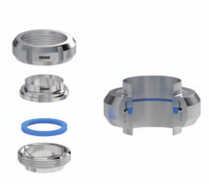 UES AND FIINGS SMS UNIONS SMS union is the Swedish standard hygienic fitting. It can be recognized by the round slotted nut and square section joint ring.