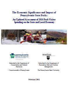 State Park Economic Impact Study 37.9 million visitors spending $859 million (2010) Economic Contribution: $1.