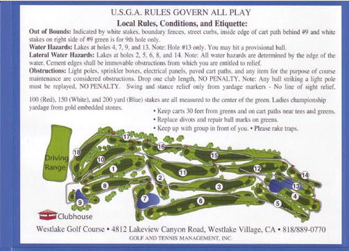 11. On hole #9, the score card states that the cart path behind the green is out-of-bounds. LEAGUE RULE: If the ball comes to rest on the cart path, it will be considered out-of-bounds.