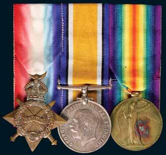 3844 Trio: 1914-15 Star; British War Medal 1914-18; Victory Medal 1914-19. 642 Pte M.J.Scannell. 7/LH. RGT A.I.F. on first two medals, unit on last medal recorded as 7 L.H.R. All medals impressed.