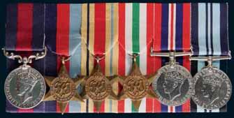 OTHER COUNTRIES 3862* India. Group of Six: Indian Distinguished Service Medal (GVIR) 1939-49; 1939-45 Star; Africa Star; Italy Star; War Medal 1939-45; India Service Medal 1939-45. 11898 Hav.