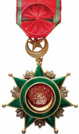 3903* Turkey, Ottoman Empire, Order of Osmania, breast badge, rosette on