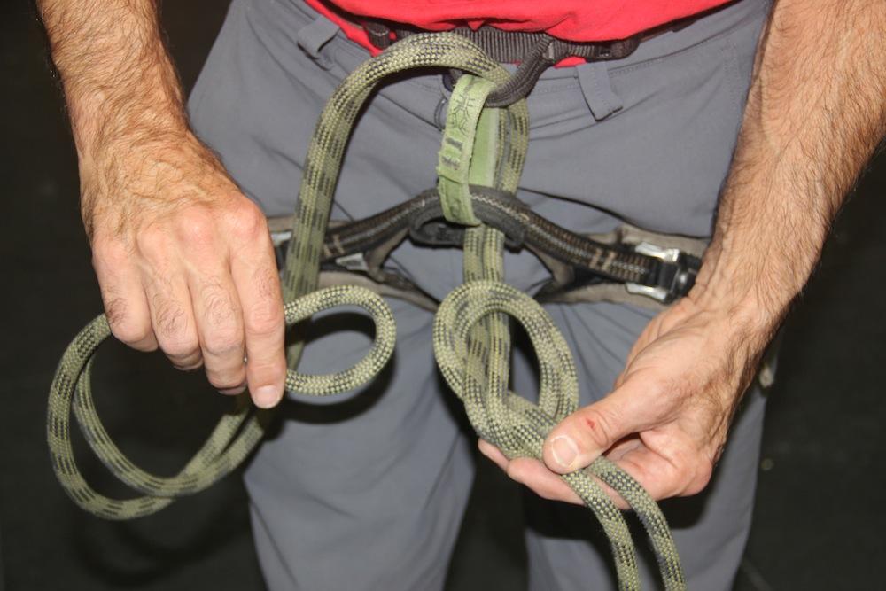 An alternative to tie into the middle of the rope is to use a re-threaded overhand finished with