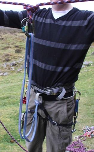 Alternative methods of tying in mid-rope on easy terrain: always use