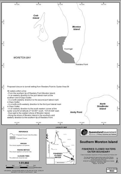 Closures Figure 7: Southern Moreton Island proposed closure The