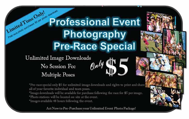Professional Event Photos Professional Photography booths will be located at The Color Run Festival.