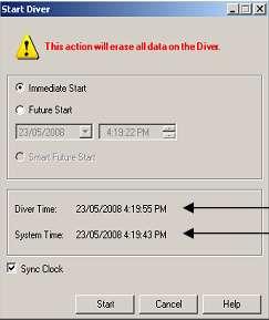 Nivo Program DIVER OFFICE Sync Clock Ova opcija Vam dozvoljava da sinhronizujete interno vreme u Diverovoj memoriji sa vremenom u vašem računaru Aktuelno vreme u Diverovoj memoriji Aktuelno vreme u