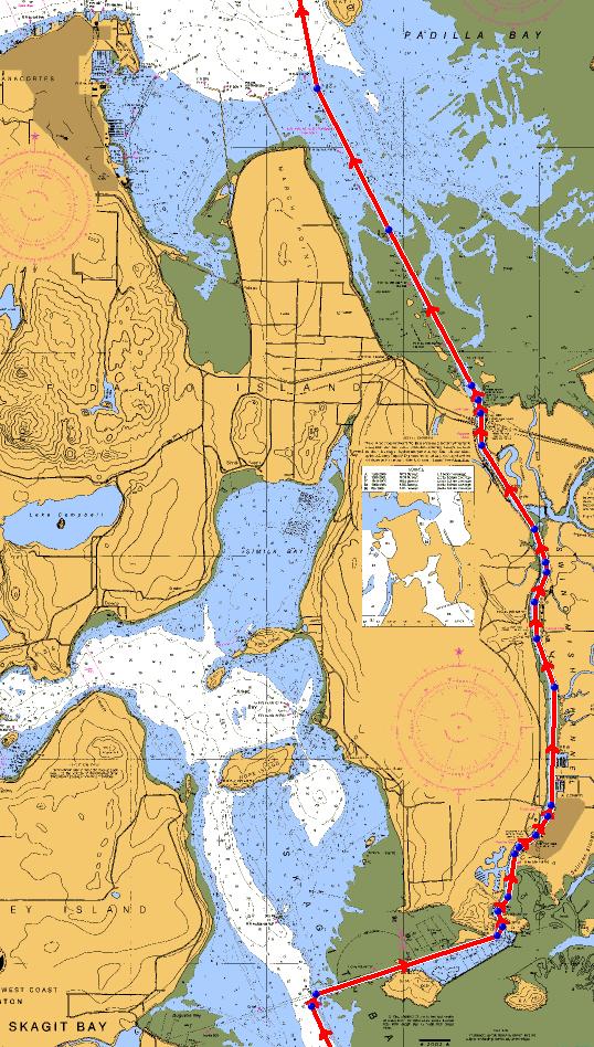 Transiting Swinomish Channel: Manage your wake, 5 7kt