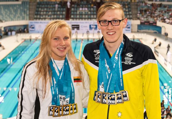 Two heroes in Dubai: Meilutyte (LTU) and Horton (AUS) - credit: Giorgio Scala/Deepbluemedia If Horton was the star among the boys, this title goes to Ruta Meilutyte (LTU) among the girls.