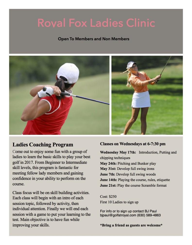 This season I will be offering a variety of classes and clinics to cater to your golfing