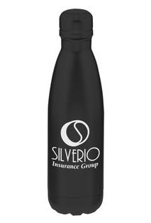 Water Bottle Size: 17oz bottle Color: Multiple options Maximum # of Imprint Colors: 1 Logo must be all white, all black, or can be imprinted in silver Other: Vacuum insulated; keeps cold drinks cold